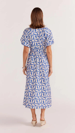 STAPLE THE LABEL - Alto Midi Dress - Blue Geo