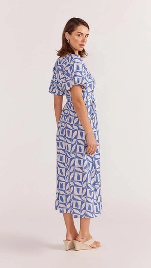 STAPLE THE LABEL - Alto Midi Dress - Blue Geo