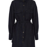 MOS THE LABEL - Ana Denim Shirt Mini Dress - Indigo