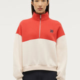 P.E NATION - Centre Field Sweat - Whisper White /Poppy Red