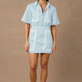 MON RENN - Ora Shirt Dress - Blue