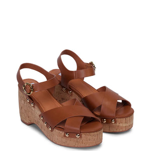 KATHRYN WILSON - Belle Wedge - Tan Calf