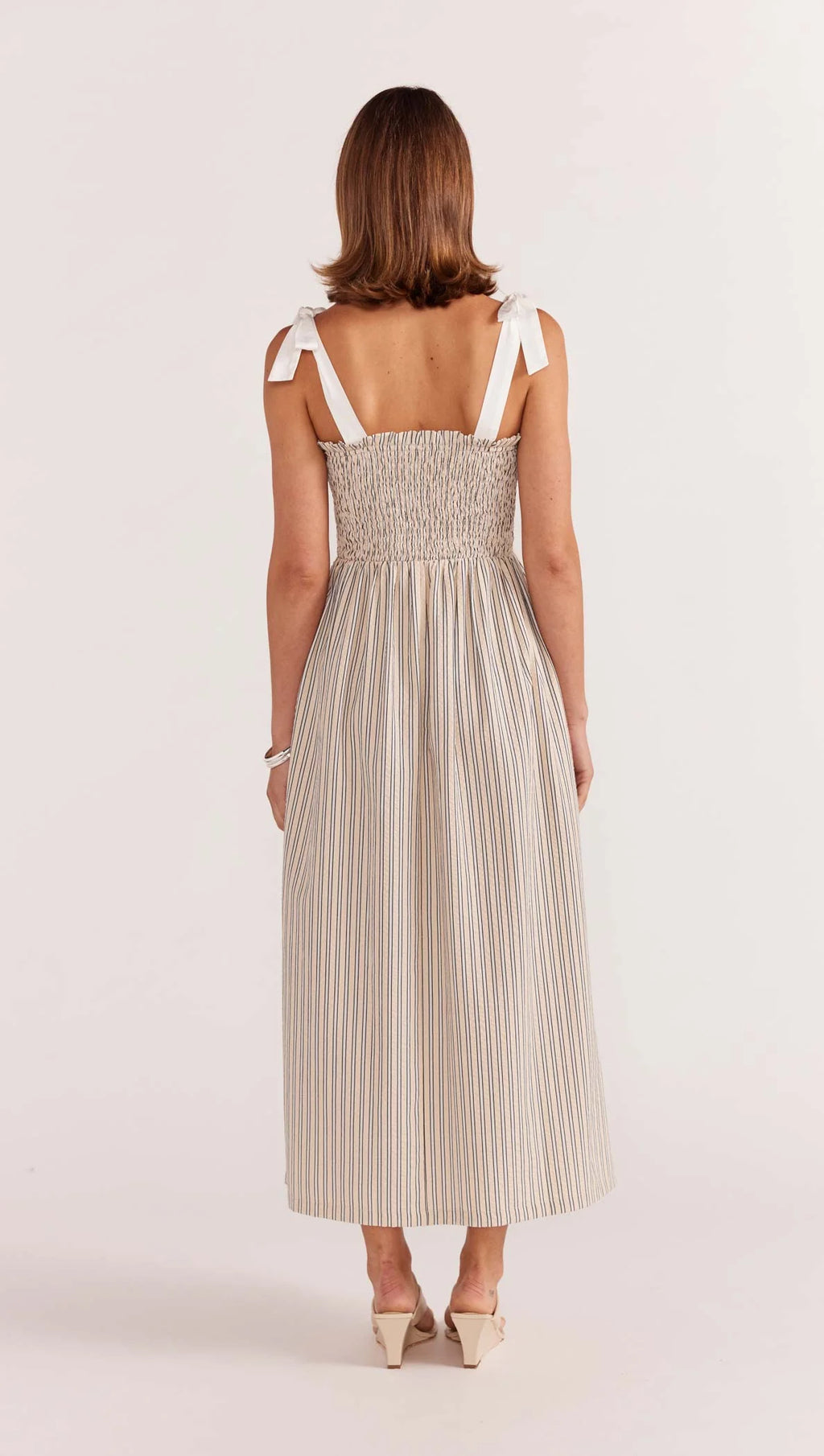 STAPLE THE LABEL - Wren Shirred Sundress - Cream