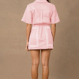 MON RENN - Ora Shirt Dress - Pink