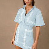 MON RENN - Ora Shirt Dress - Blue