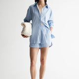 ELKA COLLECTIVE - Poppy Shirt - Blue/White Stripe