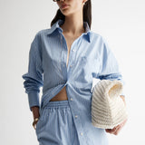 ELKA COLLECTIVE - Poppy Shirt - Blue/White Stripe