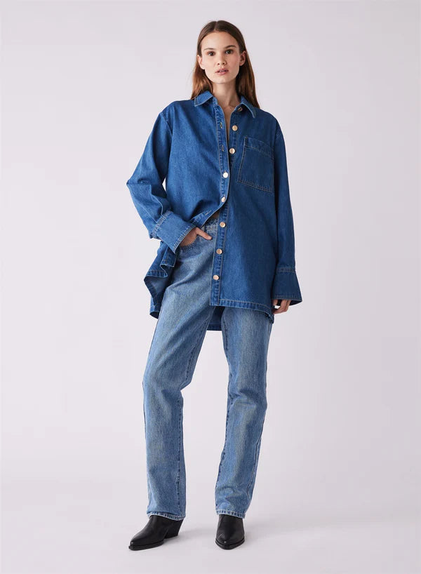 ESMAEE - Unhidden Denim Shacket - Blue Denim