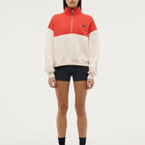 P.E NATION - Centre Field Sweat - Whisper White /Poppy Red