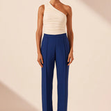 SHONA JOY - Irena Pintuck Straight Leg Pant - Azure