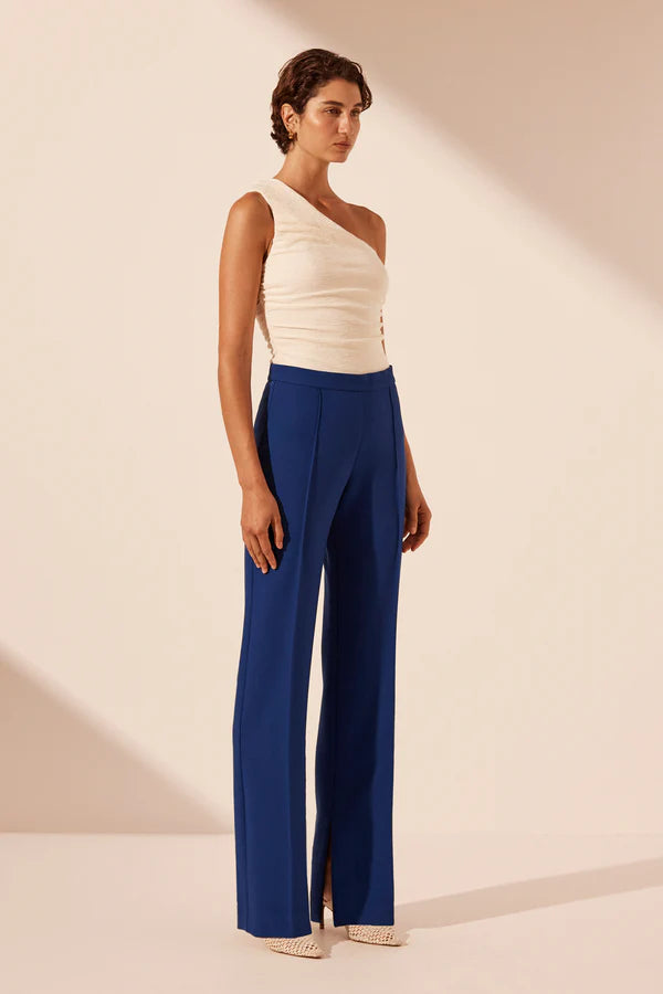 SHONA JOY - Irena Pintuck Straight Leg Pant - Azure