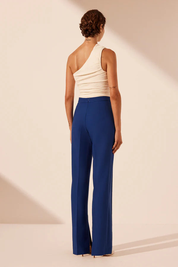 SHONA JOY - Irena Pintuck Straight Leg Pant - Azure