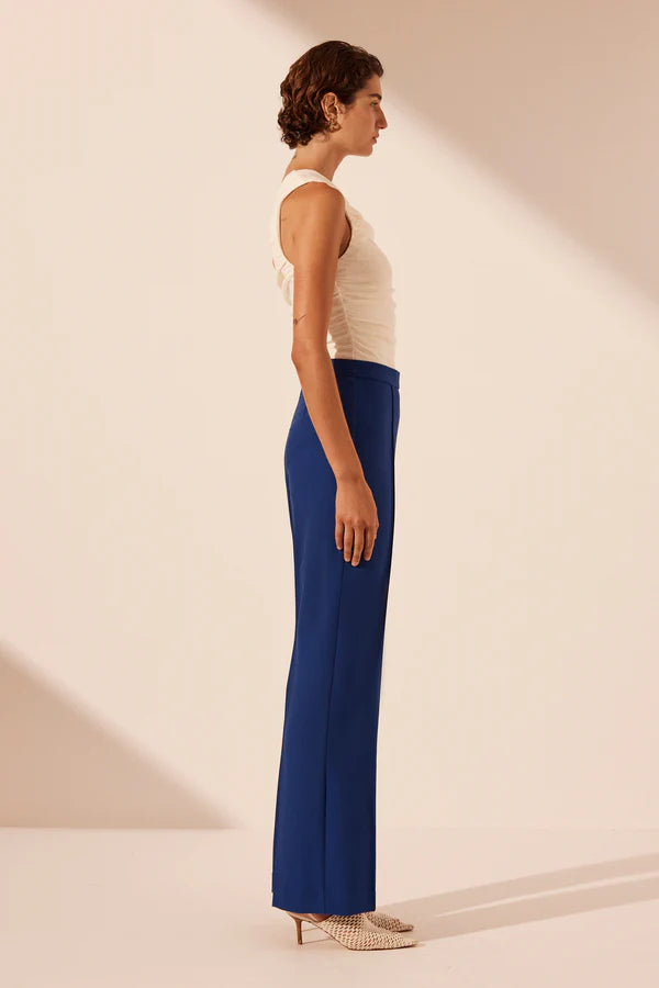 SHONA JOY - Irena Pintuck Straight Leg Pant - Azure