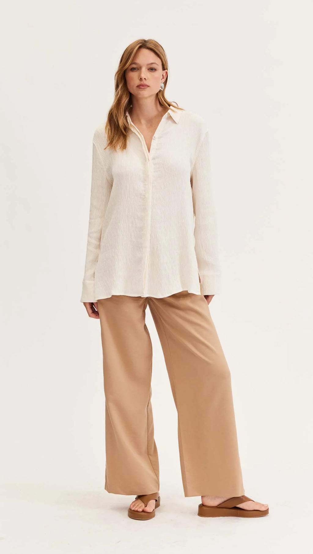 STAPLE THE LABEL - Elena Textured Shirt - Cream