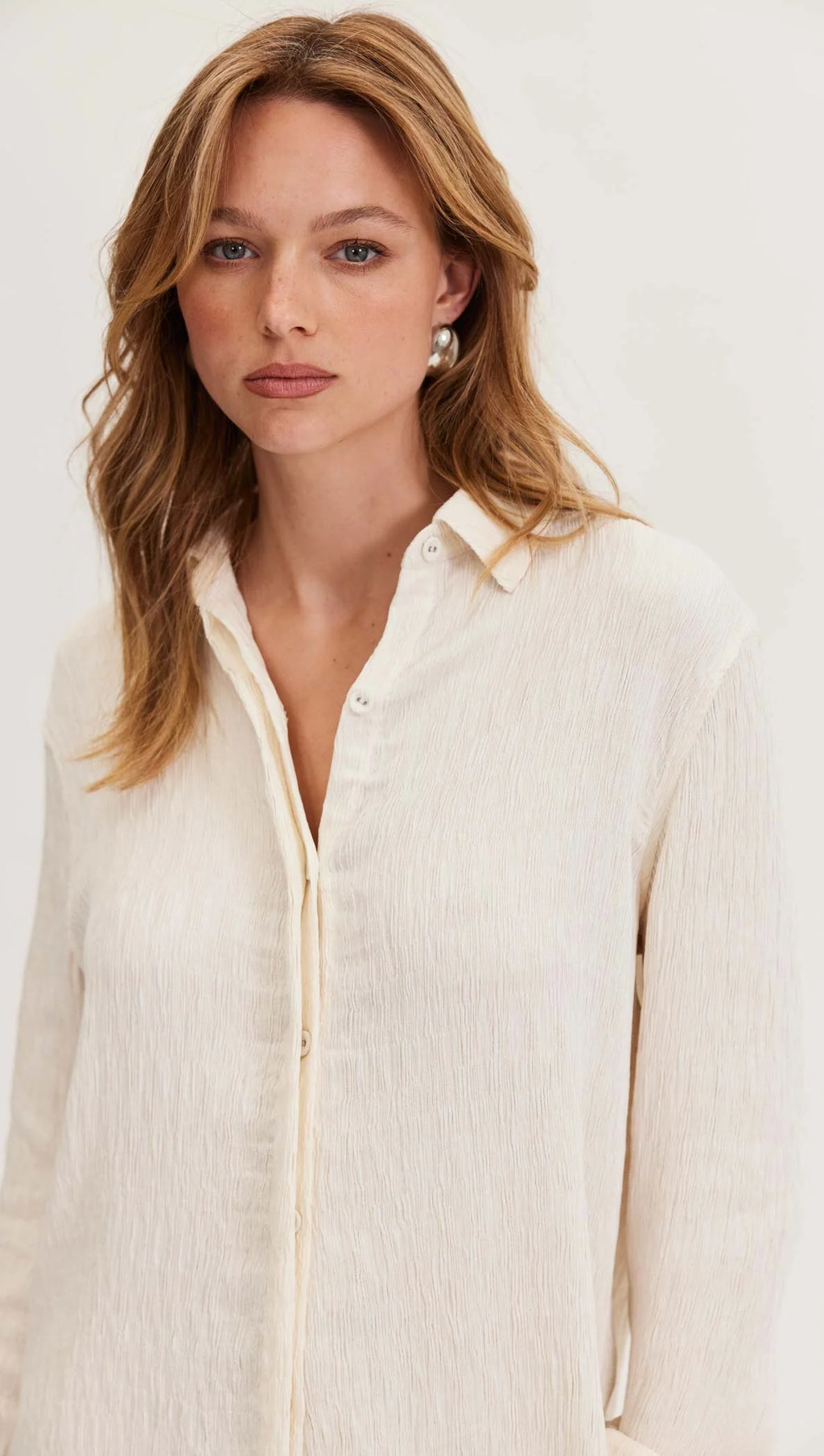 STAPLE THE LABEL - Elena Textured Shirt - Cream