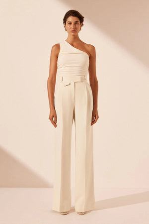 SHONA JOY - Irena High Waisted Tailored Pant - Rice