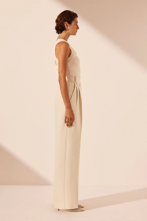 SHONA JOY - Irena High Waisted Tailored Pant - Rice