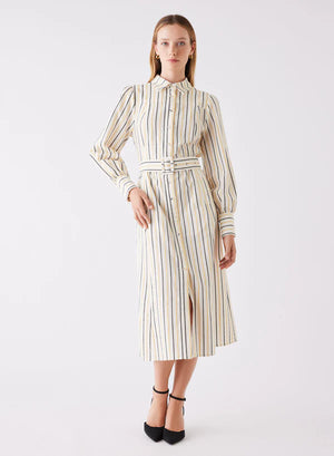 ESMAEE - Atlas Midi Dress - Mustard Stripe