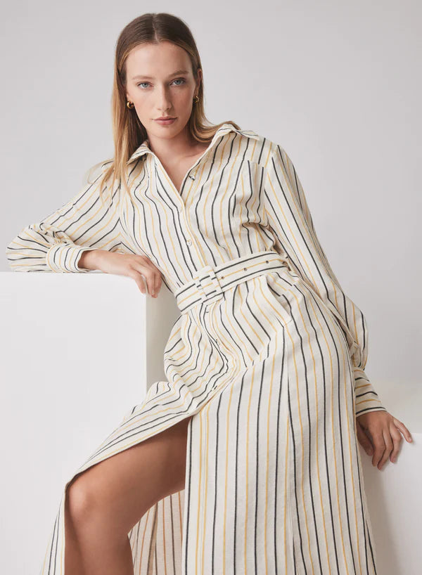 ESMAEE - Atlas Midi Dress - Mustard Stripe