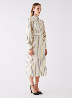 ESMAEE - Atlas Midi Dress - Mustard Stripe