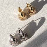 LUV AJ - The Pave Interlock Hoops - Gold