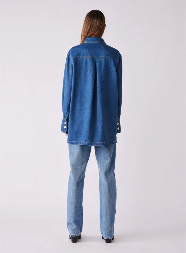 ESMAEE - Unhidden Denim Shacket - Blue Denim