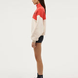 P.E NATION - Centre Field Sweat - Whisper White /Poppy Red