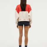 P.E NATION - Centre Field Sweat - Whisper White /Poppy Red