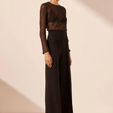 SHONA JOY - Amura High Waisted Wide Leg Pant - Black