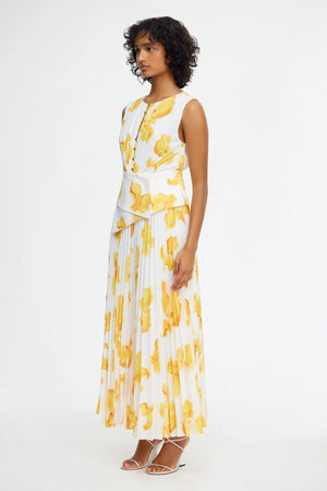 ACLER - Rhodes Midi Dress - Ivory Calla Lily