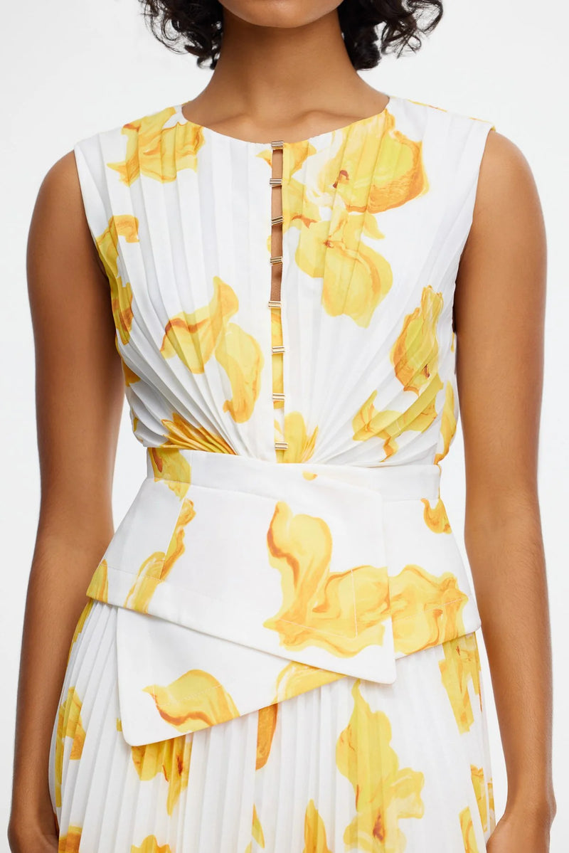 ACLER - Rhodes Midi Dress - Ivory Calla Lily