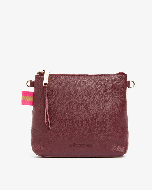 ARLINGTON MILNE - Alexis Crossbody - Burgundy Pebble