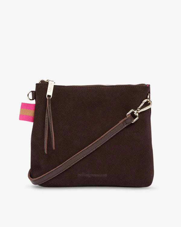 ARLINGTON MILNE - Alexis Crossbody - Chocolate Suede