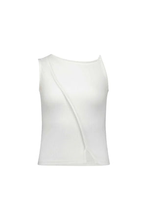 COMMONPLACE ESSENTIALS - Asymmetrical Pearl Tank - Natural