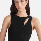 ENA PELLY - Bronte Cut Out Rib Tank - Black