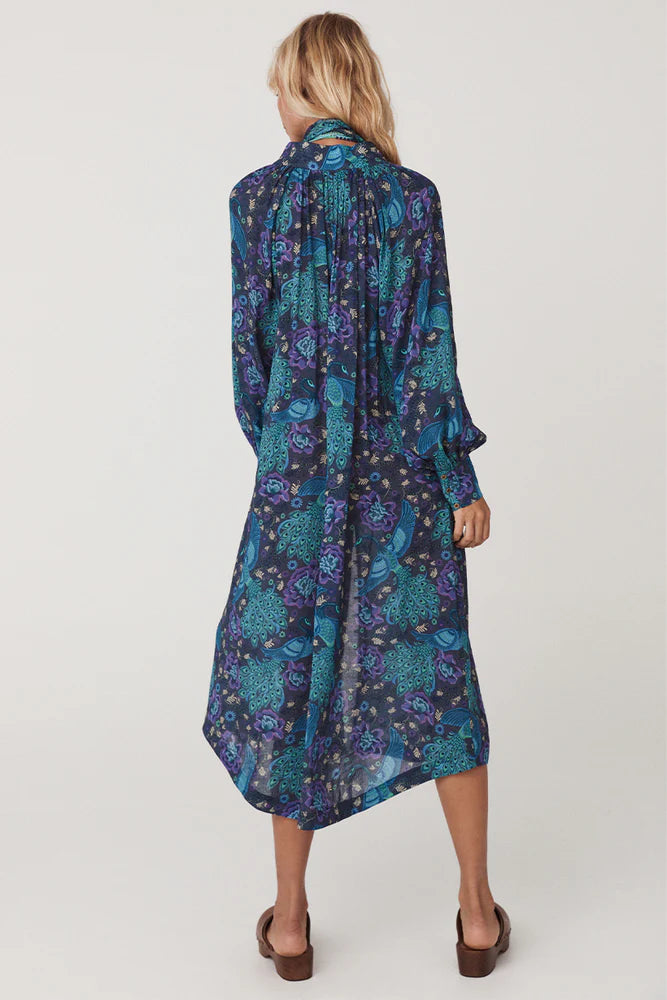 SPELL - Boheme Button Through Midi Dress - Baltic