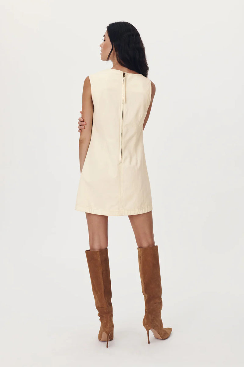 ROWIE - Bowe Denim Mini Dress - Creme