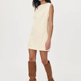 ROWIE - Bowe Denim Mini Dress - Creme