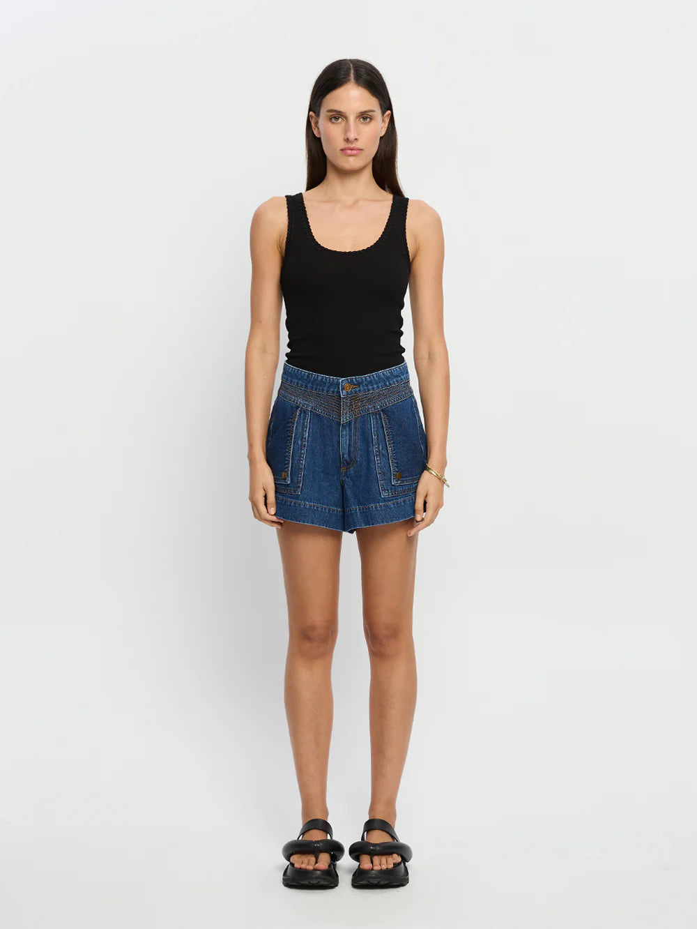 KIVARI - Celene Denim Short - Indigo Blue