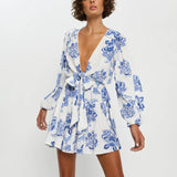 KIVARI - Chiara Tie Front Mini Dress