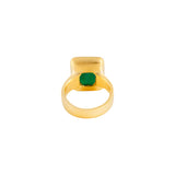 FAIRLEY - Green Agate Deco Cocktail Ring