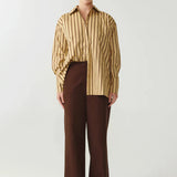 RAEF THE LABEL - Luna Shirt - Desert Tan /Cedar Stripe