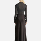 ENA PELLY - Logan Satin Maxi Skirt - Black