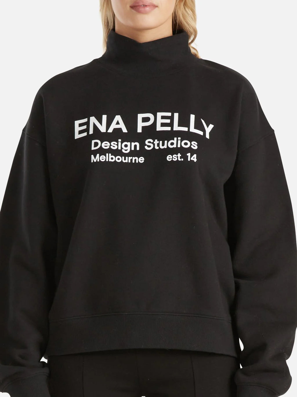 ENA PELLY - Gracie High Neck Sweater Design Studios - Black