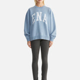 ENA PELLY - Lilly Oversized Sweater College - Sky Washed