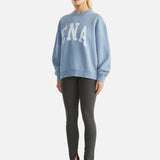 ENA PELLY - Lilly Oversized Sweater College - Sky Washed