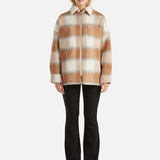 ENA PELLY - Ophelia Wool Shacket - Biscuit Check