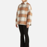 ENA PELLY - Ophelia Wool Shacket - Biscuit Check