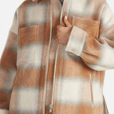 ENA PELLY - Ophelia Wool Shacket - Biscuit Check