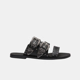 SOL SANA - Eastwood Stud Slide - Black / Silver